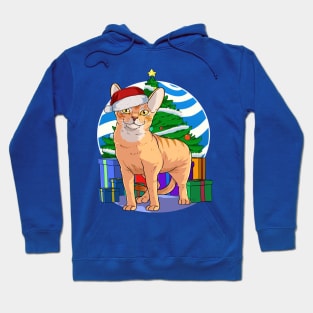 Abyssinian Cat Santa Christmas Gift Hoodie